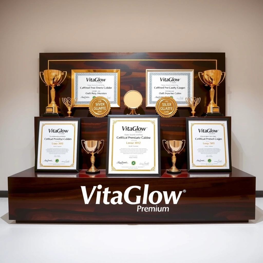 VitaGlow Premium certifications and awards display
